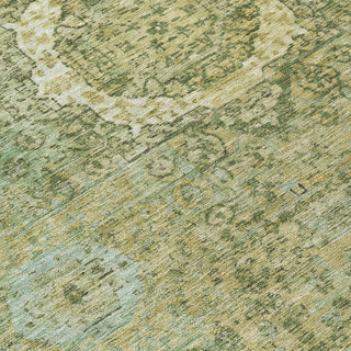 Piper Looms Chantille Border ACN1740 Sage Machine Washable Area Rug Swatch Image