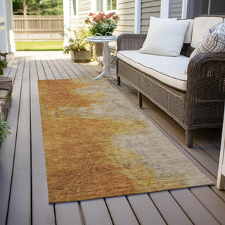 Piper Looms Chantille Modern ACN1741 Copper Machine Washable Area Rug Runner Outdoor Lifestyle Image Feature