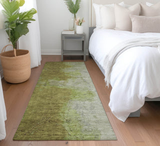 Piper Looms Chantille Modern ACN1741 Olive Machine Washable Area Rug Runner Lifestyle Image Feature