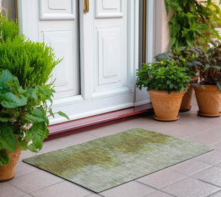 Piper Looms Chantille Modern ACN1741 Olive Machine Washable Area Rug Scatter Outdoor Lifestyle Image Feature