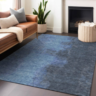 Piper Looms Chantille Modern ACN1742 Navy Machine Washable Area Rug Lifestyle Image Feature