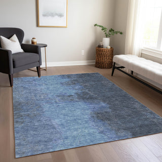 Piper Looms Chantille Modern ACN1742 Navy Machine Washable Area Rug Lifestyle Image Feature