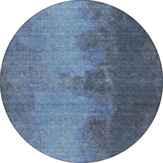 Piper Looms Chantille Modern ACN1742 Navy Machine Washable Area Rug Round Main Image