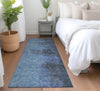 Piper Looms Chantille Modern ACN1742 Navy Machine Washable Area Rug Runner Lifestyle Image Feature