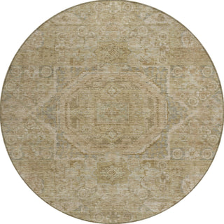 Piper Looms Chantille Global ACN1743 Tan Machine Washable Area Rug Round Main Image