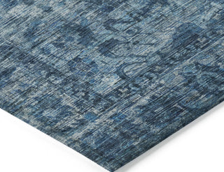 Piper Looms Chantille Global ACN1744 Blue Machine Washable Area Rug Corner Image