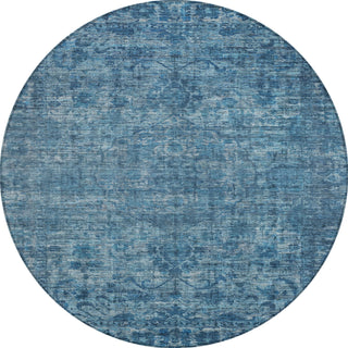 Piper Looms Chantille Global ACN1744 Blue Machine Washable Area Rug Round Main Image