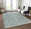 Piper Looms Chantille Global ACN1744 Teal Machine Washable Area Rug Lifestyle Image Feature
