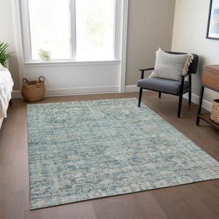 Piper Looms Chantille Global ACN1744 Teal Machine Washable Area Rug Lifestyle Image Feature