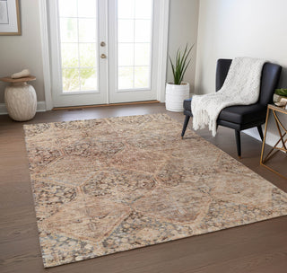 Piper Looms Chantille Geometric ACN1745 Copper Machine Washable Area Rug Lifestyle Image Feature