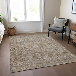 Piper Looms Chantille Stripe ACN1746 Brown Machine Washable Area Rug Lifestyle Image Feature