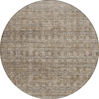Piper Looms Chantille Stripe ACN1746 Brown Machine Washable Area Rug Round Main Image