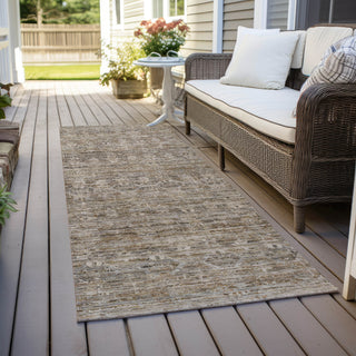 Piper Looms Chantille Stripe ACN1746 Brown Machine Washable Area Rug Runner Outdoor Lifestyle Image Feature