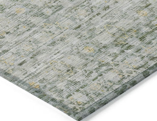 Piper Looms Chantille Stripe ACN1747 Green Machine Washable Area Rug Corner Image
