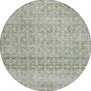 Piper Looms Chantille Stripe ACN1747 Green Machine Washable Area Rug Round Main Image