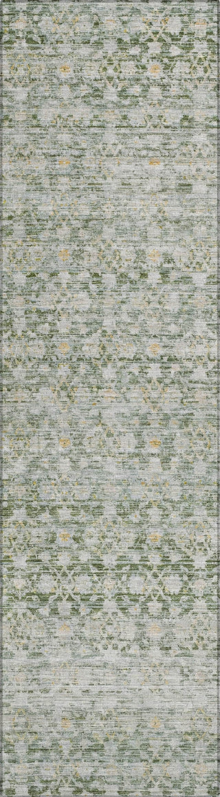Piper Looms Chantille Stripe ACN1747 Green Machine Washable Area Rug Runner Main Image