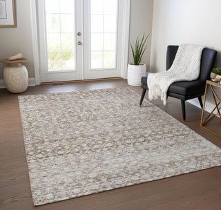 Piper Looms Chantille Stripe ACN1747 Taupe Machine Washable Area Rug Lifestyle Image Feature