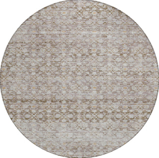 Piper Looms Chantille Stripe ACN1747 Taupe Machine Washable Area Rug Round Main Image