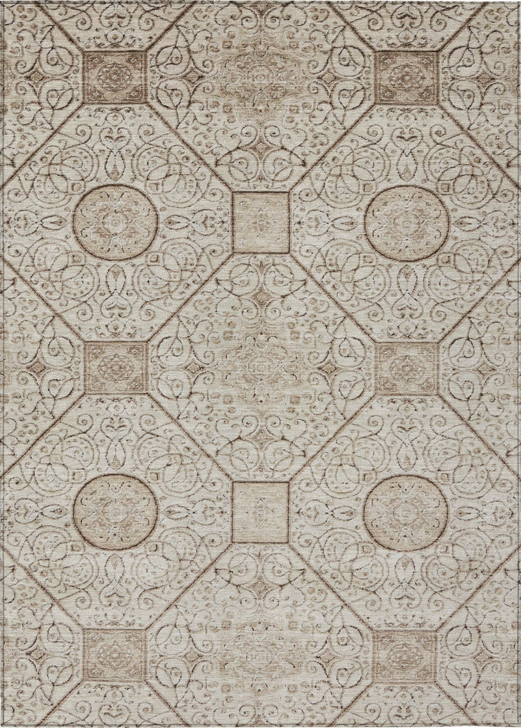 Piper Looms Chantille Geometric ACN1748 Beige Machine Washable Area Rug main image