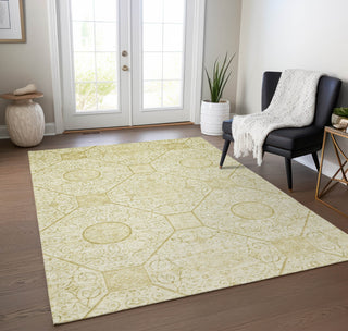 Piper Looms Chantille Geometric ACN1748 Wheat Machine Washable Area Rug Lifestyle Image Feature