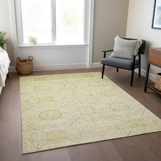 Piper Looms Chantille Geometric ACN1748 Wheat Machine Washable Area Rug Lifestyle Image Feature