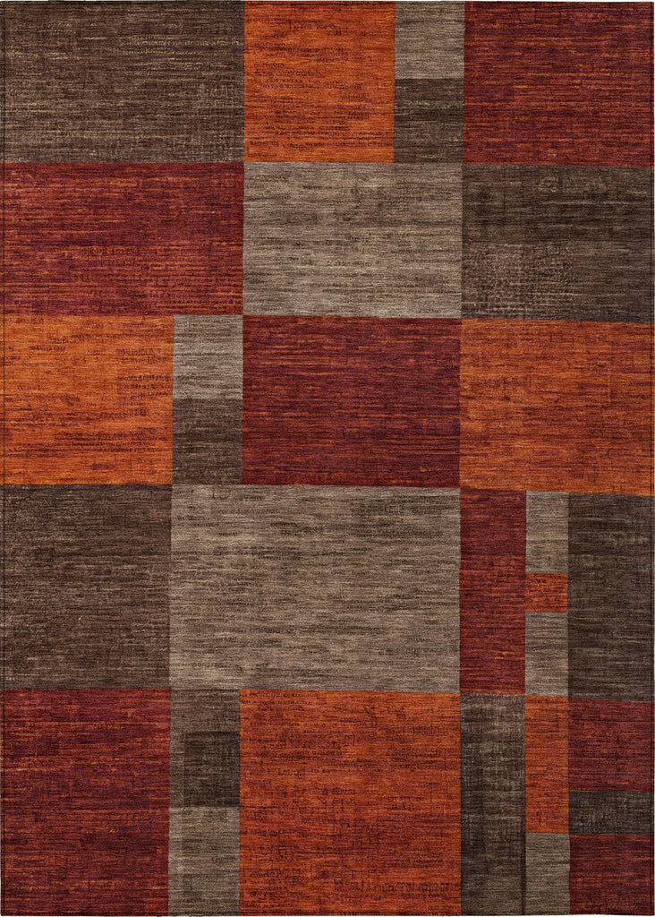 Piper Looms Chantille Squares ACN1749 Chocolate Machine Washable Area Rug main image