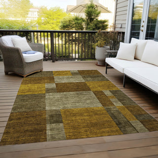 Piper Looms Chantille Squares ACN1749 Pewter Machine Washable Area Rug Outdoor Lifestyle Image Feature