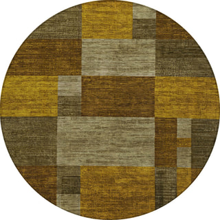 Piper Looms Chantille Squares ACN1749 Pewter Machine Washable Area Rug Round Main Image