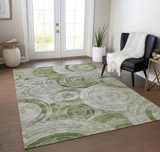 Piper Looms Chantille Geometric ACN1750 Aloe Machine Washable Area Rug Lifestyle Image Feature