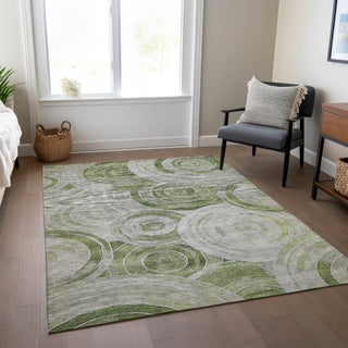 Piper Looms Chantille Geometric ACN1750 Aloe Machine Washable Area Rug Lifestyle Image Feature