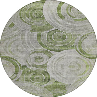 Piper Looms Chantille Geometric ACN1750 Aloe Machine Washable Area Rug Round Main Image