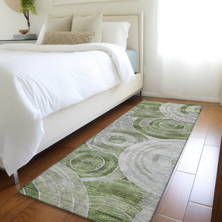 Piper Looms Chantille Geometric ACN1750 Aloe Machine Washable Area Rug Runner Lifestyle Image Feature
