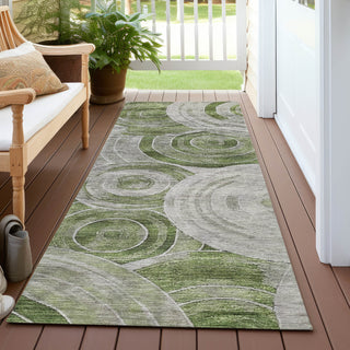 Piper Looms Chantille Geometric ACN1750 Aloe Machine Washable Area Rug Runner Outdoor Lifestyle Image Feature