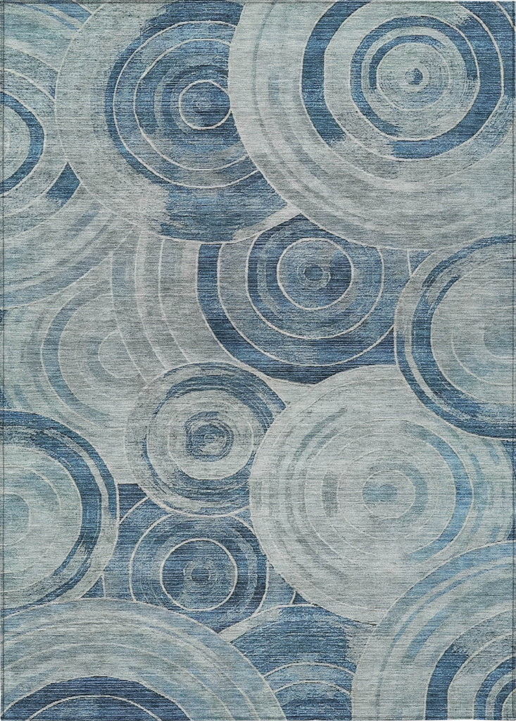 Piper Looms Chantille Geometric ACN1750 Blue Machine Washable Area Rug main image