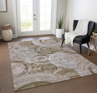 Piper Looms Chantille Geometric ACN1750 Brown Machine Washable Area Rug Lifestyle Image Feature