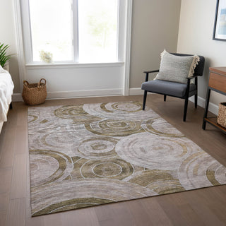 Piper Looms Chantille Geometric ACN1750 Brown Machine Washable Area Rug Lifestyle Image Feature