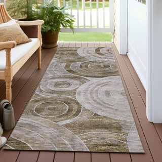 Piper Looms Chantille Geometric ACN1750 Brown Machine Washable Area Rug Runner Outdoor Lifestyle Image Feature