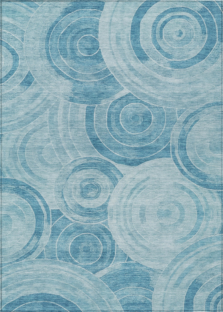 Piper Looms Chantille Geometric ACN1750 Denim Machine Washable Area Rug main image