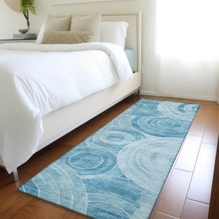 Piper Looms Chantille Geometric ACN1750 Denim Machine Washable Area Rug Runner Lifestyle Image Feature