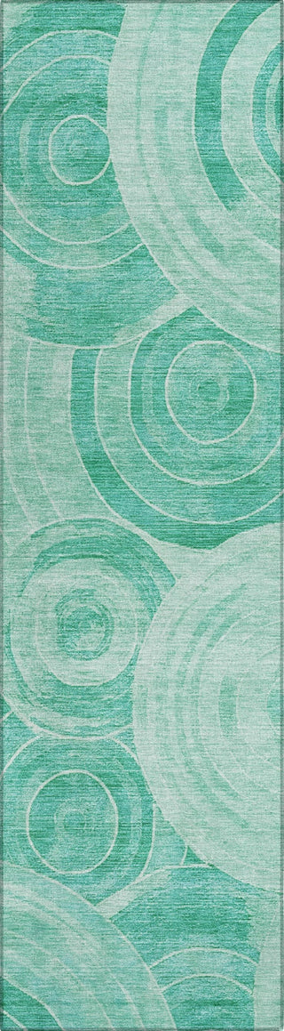 Piper Looms Chantille Geometric ACN1750 Teal Machine Washable Area Rug Runner Main Image
