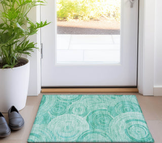 Piper Looms Chantille Geometric ACN1750 Teal Machine Washable Area Rug Scatter Lifestyle Image Feature