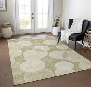 Piper Looms Chantille Geometric ACN1751 Tan Machine Washable Area Rug Lifestyle Image Feature