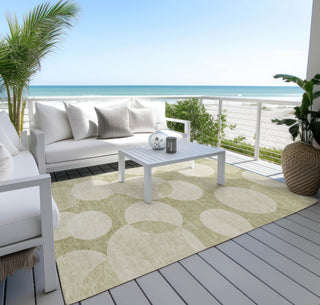 Piper Looms Chantille Geometric ACN1751 Tan Machine Washable Area Rug Outdoor Lifestyle Image Feature