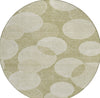 Piper Looms Chantille Geometric ACN1751 Tan Machine Washable Area Rug Round Main Image