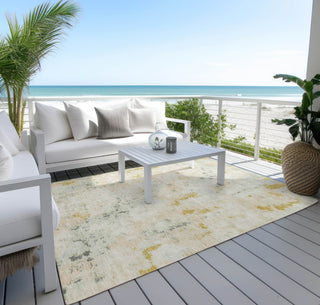Piper Looms Chantille Modern ACN1753 Beige Machine Washable Area Rug Outdoor Lifestyle Image Feature