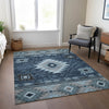 Piper Looms Chantille Tribal ACN1754 Blue Machine Washable Area Rug Lifestyle Image Feature