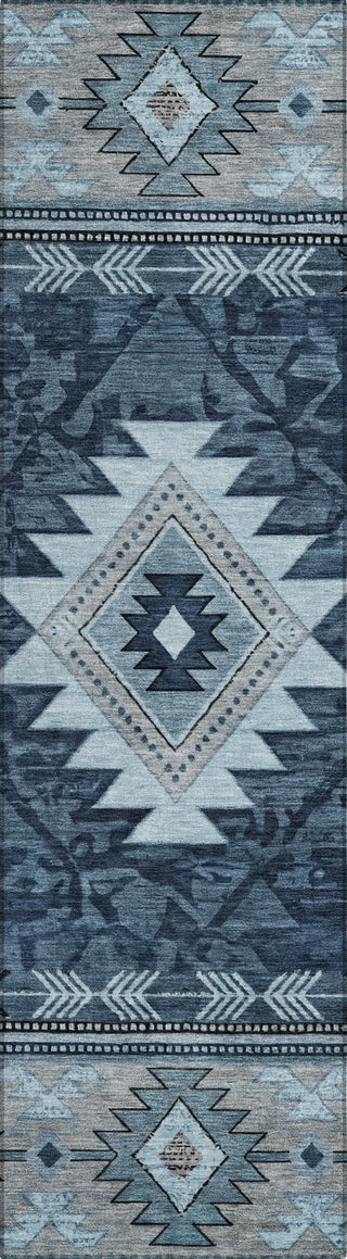 Piper Looms Chantille Tribal ACN1754 Blue Machine Washable Area Rug Runner Main Image