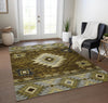 Piper Looms Chantille Tribal ACN1754 Brown Machine Washable Area Rug Lifestyle Image Feature