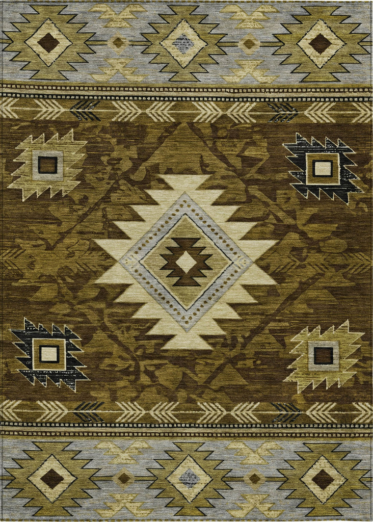 Piper Looms Chantille Tribal ACN1754 Brown Machine Washable Area Rug main image