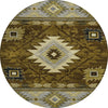 Piper Looms Chantille Tribal ACN1754 Brown Machine Washable Area Rug Round Main Image
